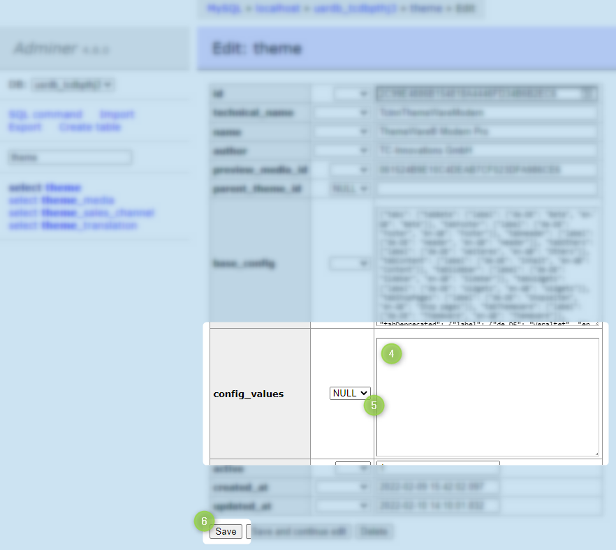 Resetting the ThemeWare® configuration, figure 2