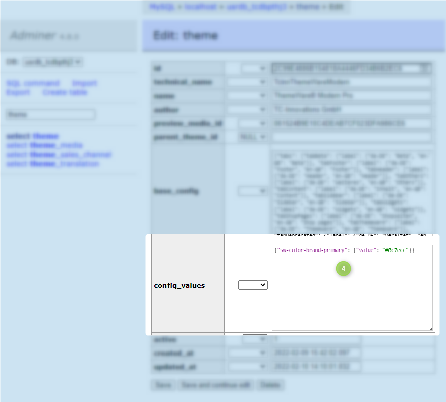 ThemeWare® in the database, figure 2