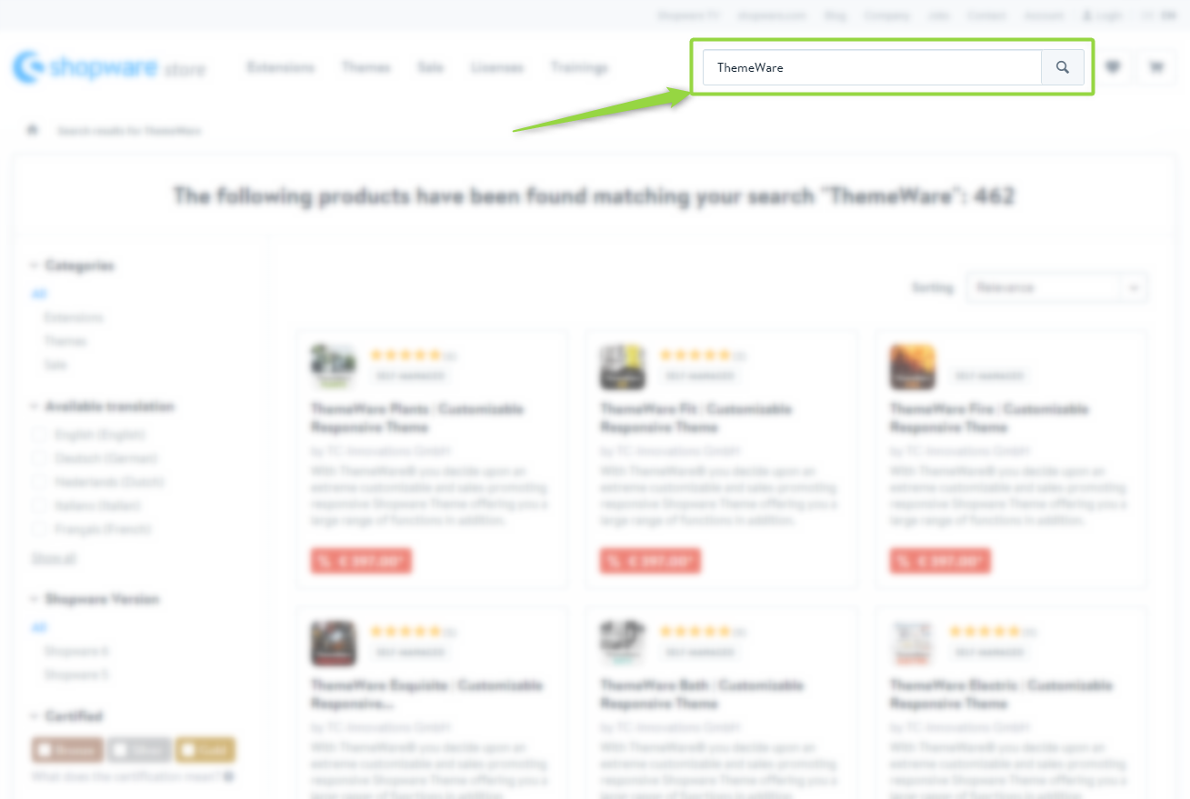 ThemeWare® im Shopware Webstore