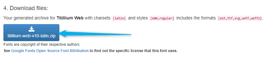 Embedding fonts locally, figure 3