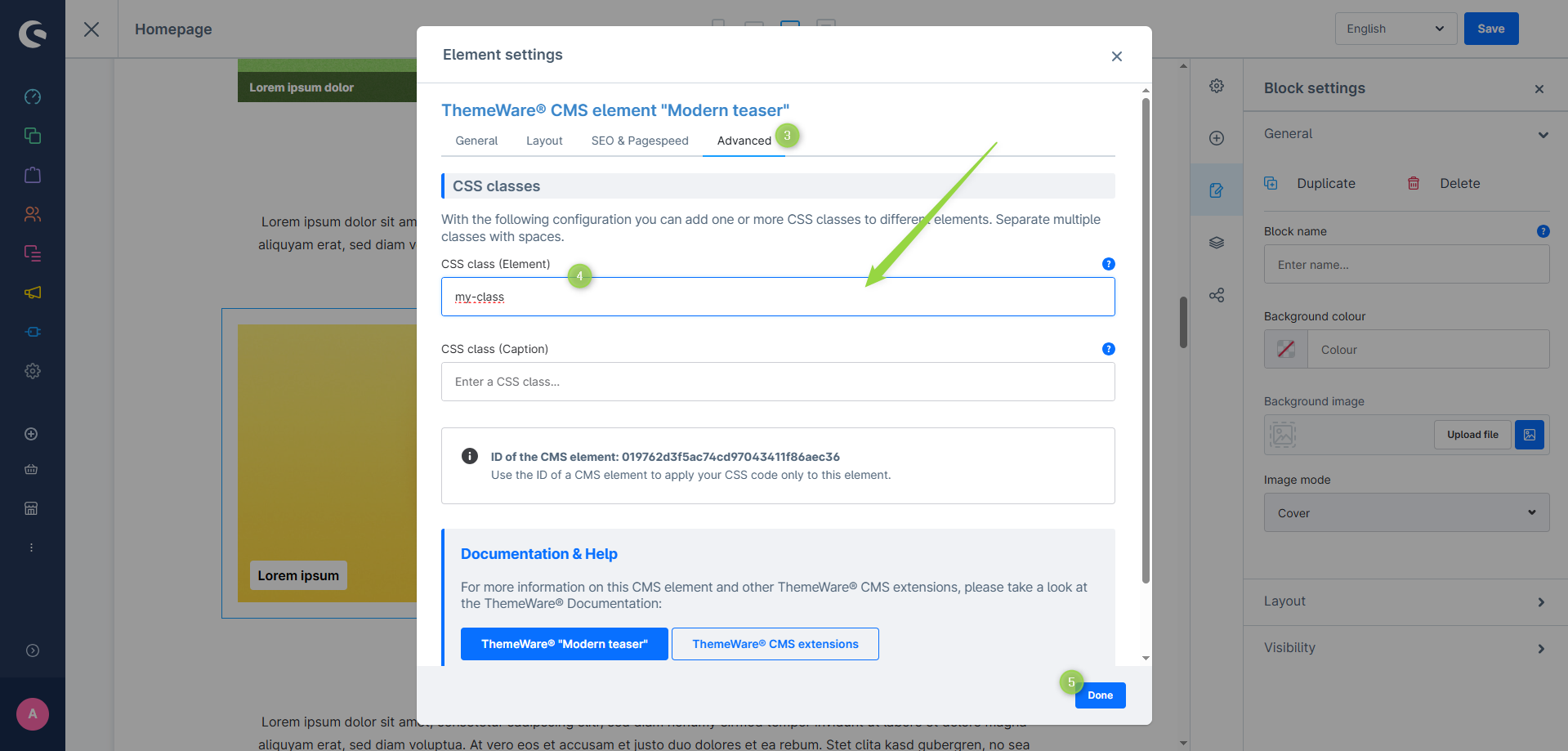 Styling a CMS element individually, figure 2