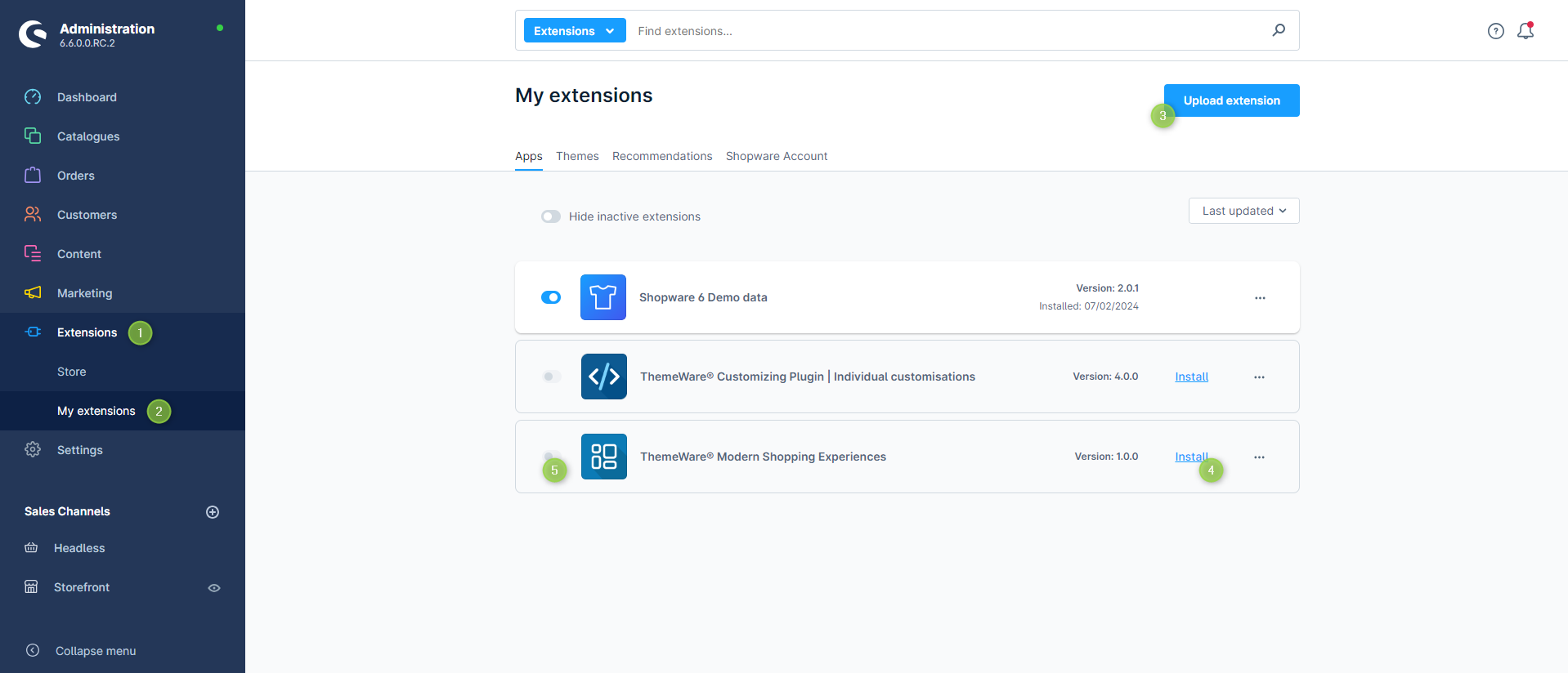 Extension management